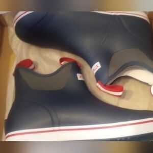 Navy and Red High-Top Sneakers